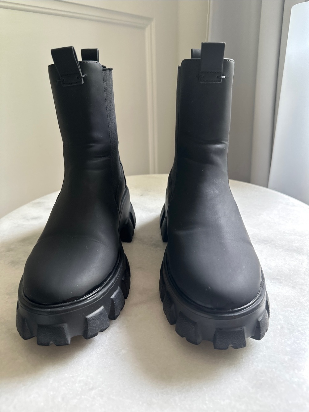 Black Combat Rain Boots
